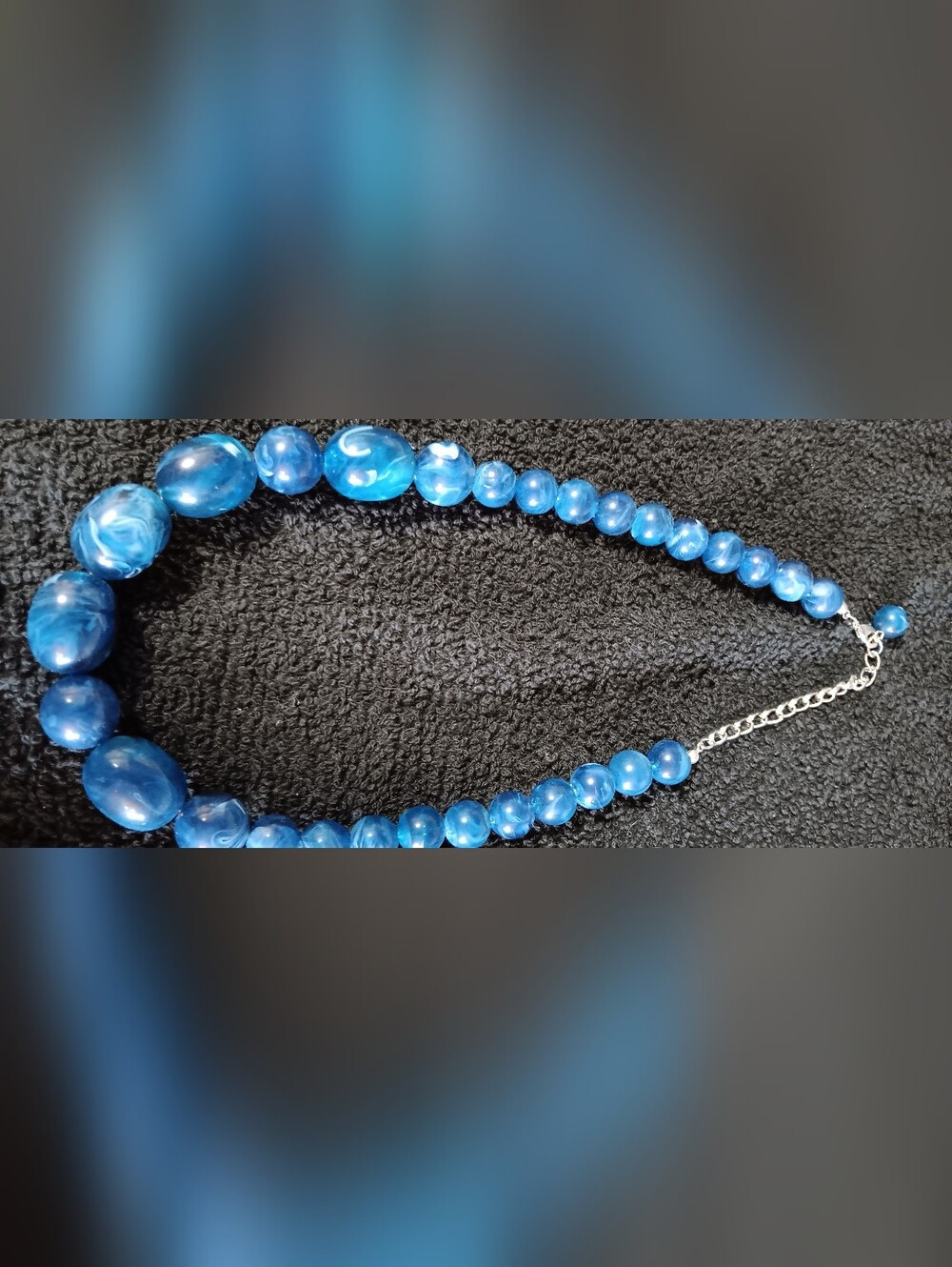 Vintage Blue Marbled Necklace